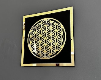 Blume des Lebens Holzwandkunst: Heilige Geometrie Dekor