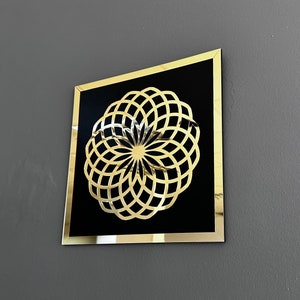 Torus Sacred Geometry Wall Art: Wooden Acrylic Flower of Life