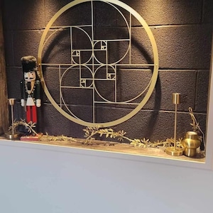 Golden Ratio Metal Wall Art,Metal Wall Art, Housewarming Gift, Office Decor , Valentines Gifts, Fibonacci Spiral Wall Art,Geometric Wall Art