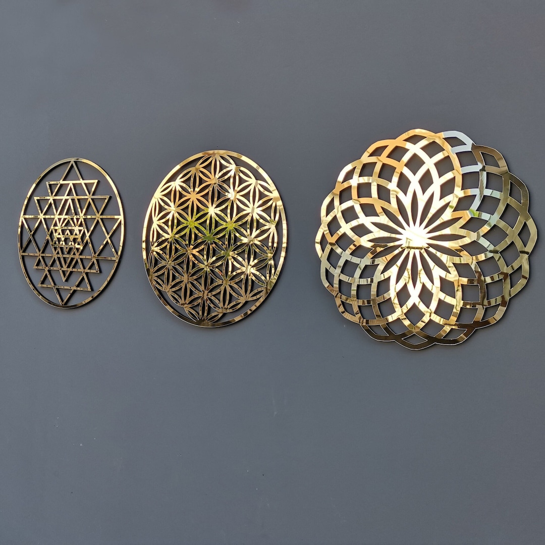 3 X Flower of Life Wood Wall Decor: Sacred Geometry Art - Etsy