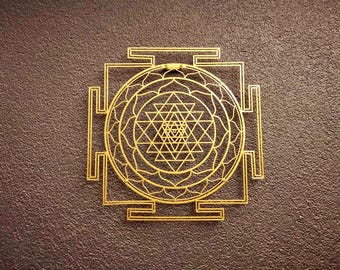 Sri Yantra Metal Wall Decor, Sacred Geometry Art, Housewarming Gift