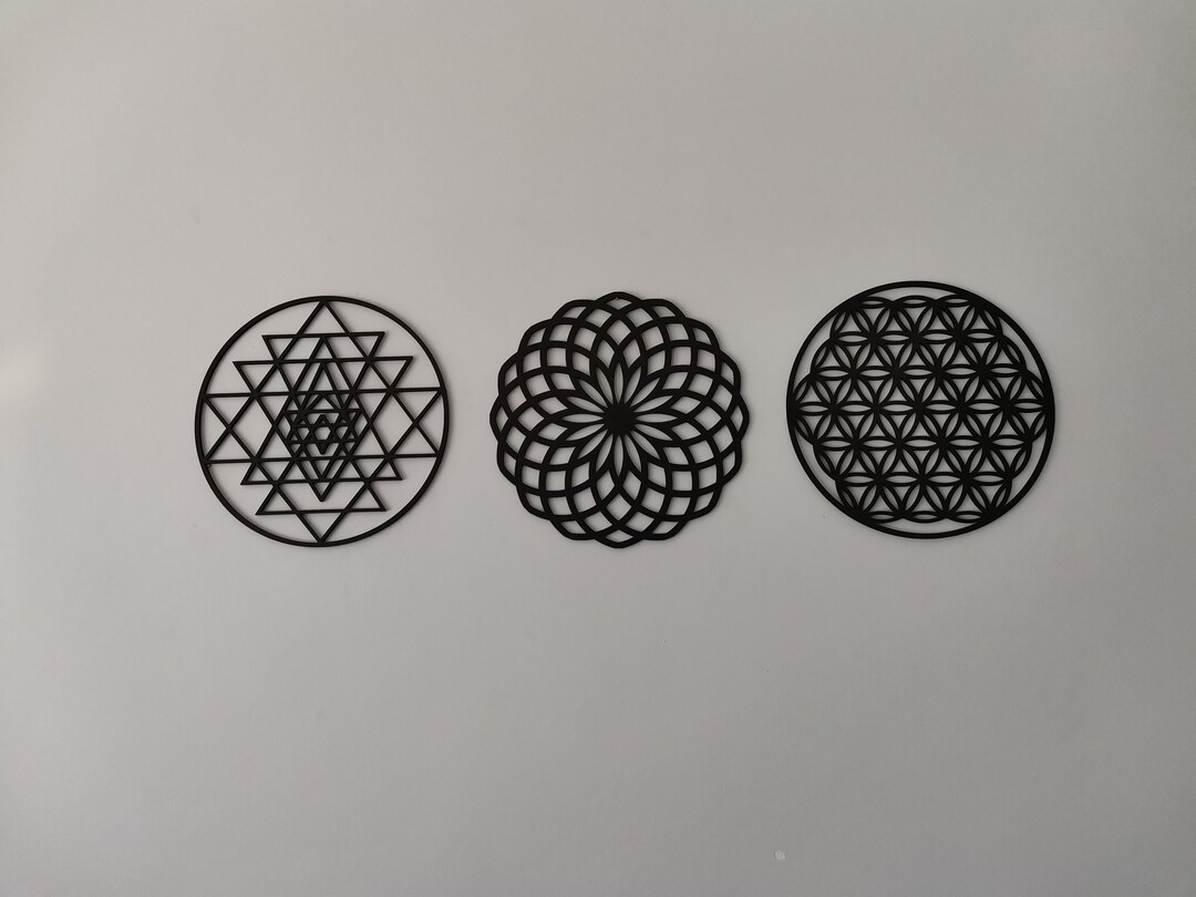 3 X Flower of Life Wooden Wall Decor, Sacred Geometry Art - Etsy