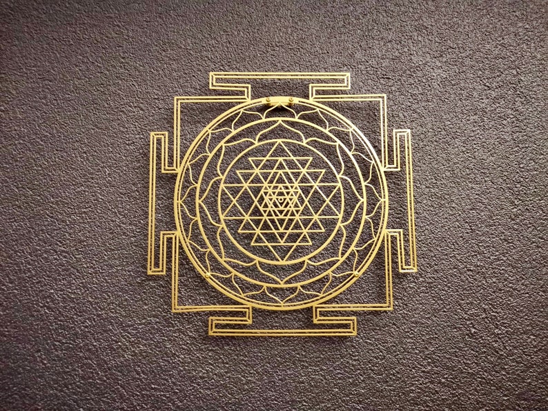 Sri Yantra Metal Wall Art: Sacred Geometry Mandala Decor, Spiritual ...