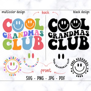 Coole Omas Club SVG, Coole Omas Club PNG, Coole Omas Club Shirt SVG, trendige Omas SVG, digitale Datei geschnitten