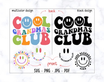 Coole oma's Club SVG, Coole oma's Club PNG, Coole oma's Club Shirt Svg, Treendy oma's Svg, digitaal gesneden bestand