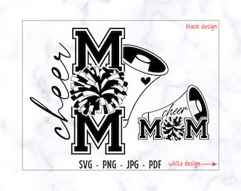 Cheer Mom SVG-PNG, Cheer Mom Shirt Svg, Cheerleader Svg, Cheer Mama Svg, Cheer Mama Shirt Svg, Cheer Svg, Megaphone Svg, Pom pom Svg,