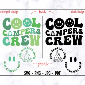Cool Campers Crew SVG-PNG, Campers Svg, Camping Svg, Camping Shirt Svg, grappige Camping Svg, Camping Life Svg, zomer Svg, zomer Shirt Svg