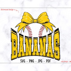 Bananen SVG-PNG, Let's Go Bananen Blatt, Baseball Blatt, Baseball Hemd Blatt, Bananen Liebhaber Baseball, Druckbare Hemdbekleidung, Retro Baseball Blatt