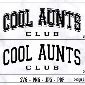Coole Tanten SVG, Coole Tanten PNG, Coole Tanten Shirt SVG, Coole Tanten Shirt Png, Trendy Tanten SVG, gewellter Text, Silhouette Cricut