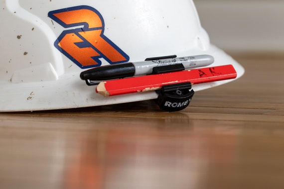 Custom Hardhat Pencil and Marker holder (Fits Any Hardhat, Brim Attachment)