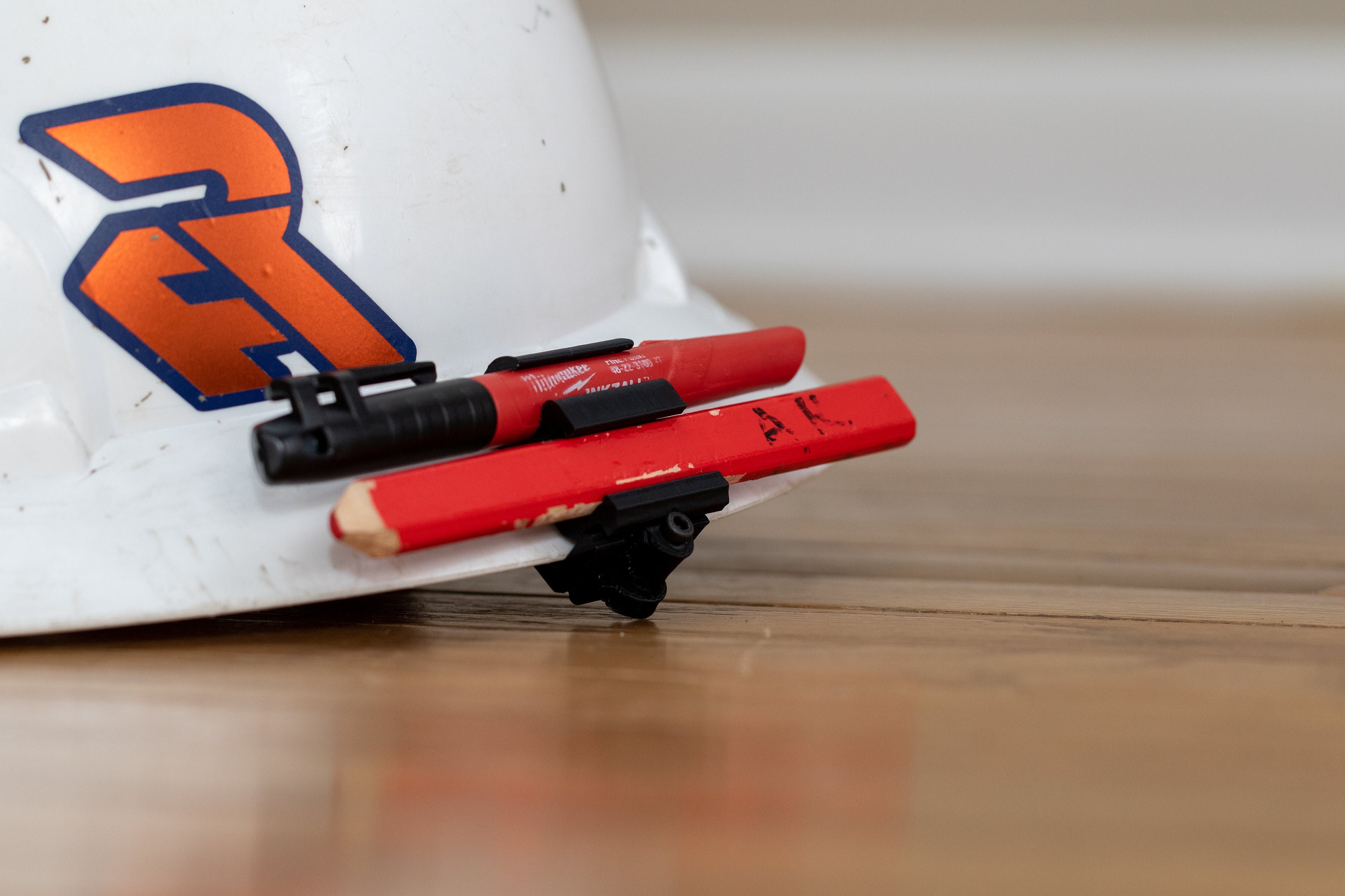 Custom Hardhat Pencil and Milwaukee Inkzall Marker Holder fits Any