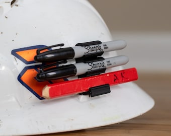 Aangepaste veiligheidshelm potlood- en markeerstifthouder