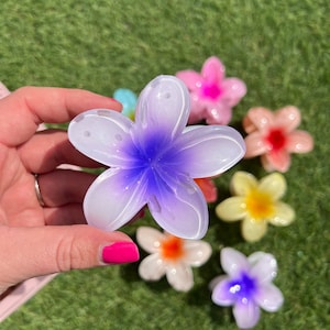 Pastel Hibiscus Claw Hair Clips Matt for Thick Hair Daisy - Etsy UK