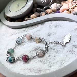 stainless steel and natural stone bracelet