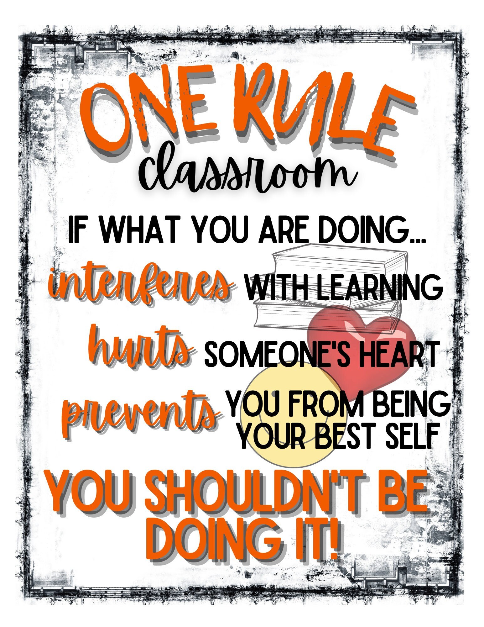 One Rule Classroom Etsy UK
