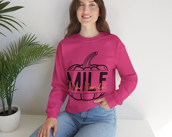 MILF Crew Neck Sweatshirt: Stylish Fall Fashion for Moms