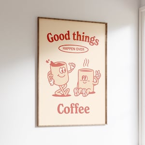 Coffee Lover Wall Print, Kitchen Poster, Coffee Wall Art, Coffee Retro Decor, Coffee Quote, Espresso Print, Coffee Gift, Downloadable Prints
