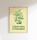 Funny Plant Wall Art Printable, Green Retro Succulent Poster for Dorm, Bathroom or Office, Digital Download with Sassy Quote Design