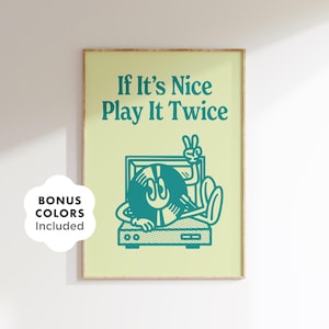 Retro Music Wall Art, Vintage Vinyl Record Poster, Printable Turntable Decor for Bedroom, Living Room, DJ Studio or Cool Gift for Music Fans