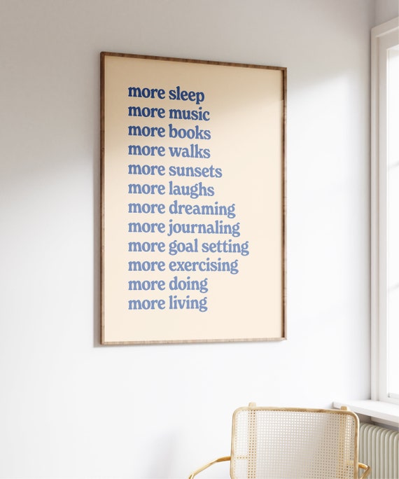 Self Care Wall Print Positive Habits Art Trendy Retro Print