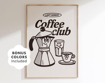 Espresso Moka Pot Print: Black and White Coffee Bar Art (Digital Download)
