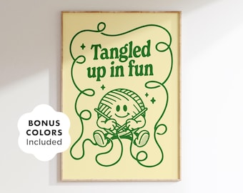 Knitting Quote Art Print: Funny Yarn Ball Decor (Digital Download)