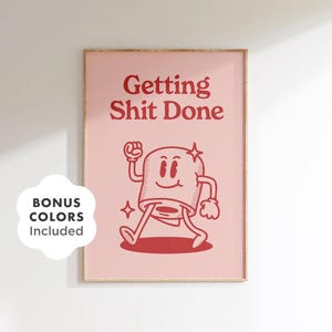 Póster divertido de papel higiénico, arte de pared original para baño, decoración imprimible motivacional retro para dormitorio, oficina o espacio de trabajo estudiantil.
