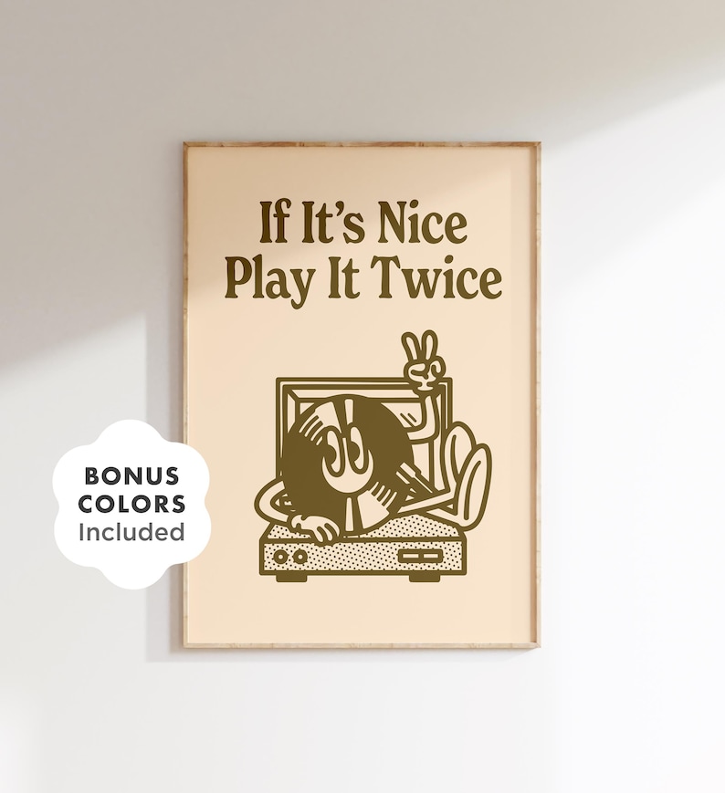 Retro Turntable Poster: Funky Vinyl Record Player Art (Digital Download) image 1