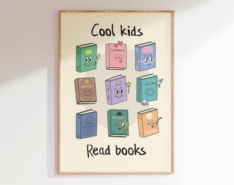 Cool Kids Read Books Print, Classroom Decor (Digital Download)