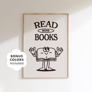 Retro "Read More Books" Print: Vintage Library Wall Art (Digital Download)