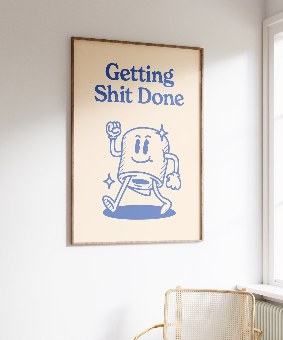 Getting Shit Done Print, Retro Motivation Print, Downloadable Art, Wall ...