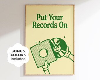 Retro Schallplatte Print: Groovy Musik Wand Kunst Poster (Digitaler Download)