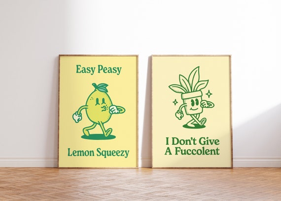 Set of 2 Retro Printable Posters Retro Print Set Set of 2 - Etsy