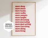 Retro Motivational Print: Mindful Living, Positive Quote Poster (Digital Download