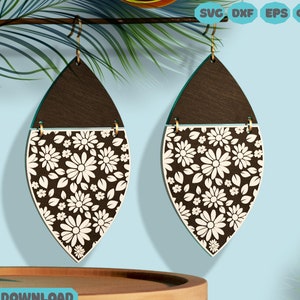 Flower Power Earrings SVG - Digital Download, Glowforge Earring SVG, Laser Cut Earring Files, Earring SVG File