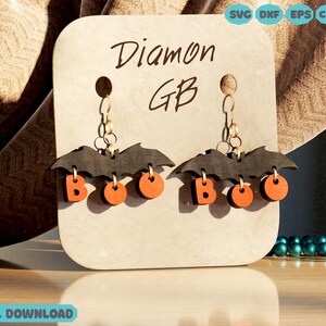 BOO Bats Earrings SVG