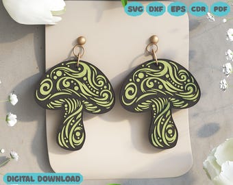 Mushroom Earrings Laser Cut Svg