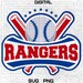 Rangers Baseball Svg - Etsy
