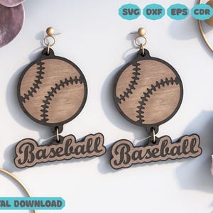 Earring Baseball Mom SVG Lasercut File
