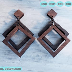 2 Stück Laser Ohrringe svg Laser