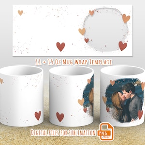 Photo mug wrap png, Picture mug template for sublimation 11 and 15 oz, mug wrap with photo, mug wrap 11 oz, mug wrap for sublimation