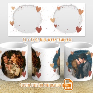 Photo mug wrap png, Picture mug template for sublimation 11 and 15 oz, mug wrap with photo, mug wrap 11 oz, mug wrap for sublimation