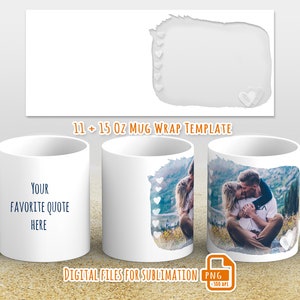 Photo mug wrap png, Picture mug template for sublimation 11 and 15 oz, mug wrap with photo, mug wrap 11 oz, mug wrap for sublimation