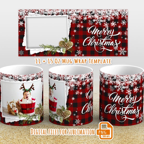 Emballage de tasse de Noël, mug 11 oz et 15 oz png, modèle de tasse photo de Noël, designs de mugs sublimes, designs de mugs de Noël, modèles sublimes,