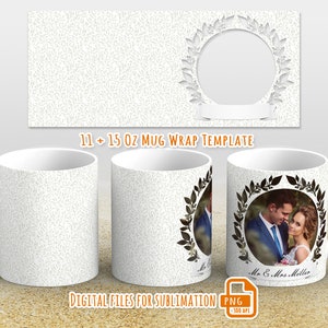 Photo mug wrap png, Picture mug template for sublimation 11 and 15 oz, mug wrap with photo, mug wrap 11 oz, mug wrap for sublimation