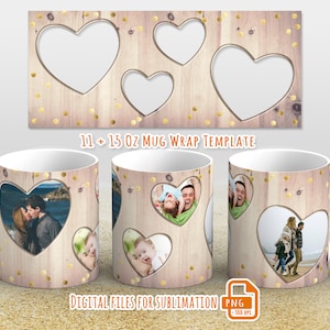 Photo mug wrap png, Picture mug template for sublimation 11 and 15 oz, mug wrap with photo, mug wrap 11 oz, mug wrap for sublimation
