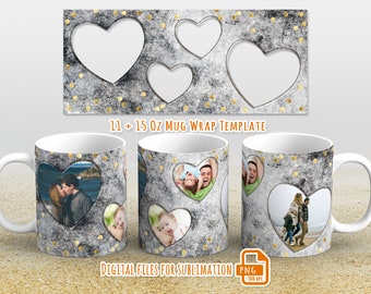 Photo mug wrap png, Picture mug template for sublimation 11 and 15 oz, mug wrap with photo, mug wrap 11 oz, mug wrap for sublimation