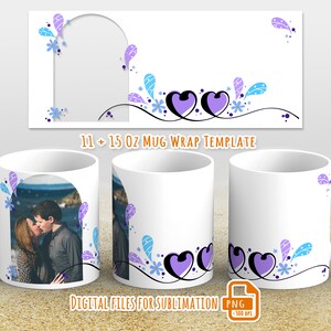 Photo mug wrap png, Picture mug template for sublimation 11 and 15 oz, mug wrap with photo, mug wrap 11 oz, mug wrap for sublimation