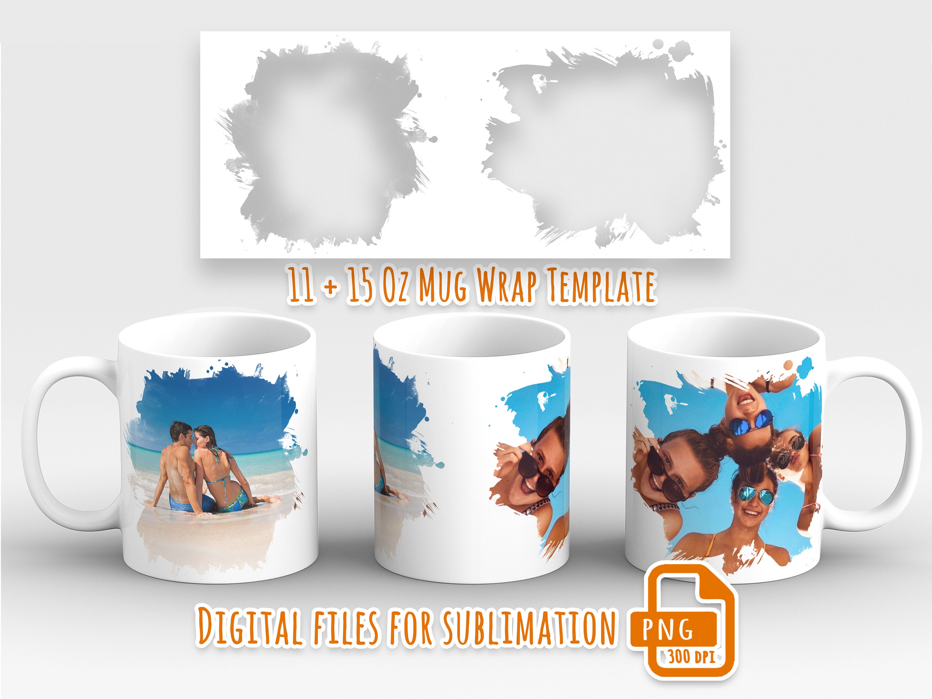 11 Oz & 15 Oz Mug Sublimation Template, Sublimation Templates for