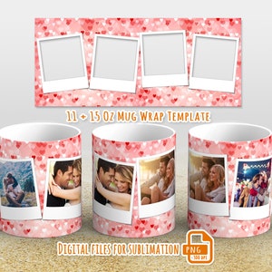 Fotobecher wickeln png, Bildbecherschablone für Sublimation 11 und 15 oz, Becherwrap mit Foto